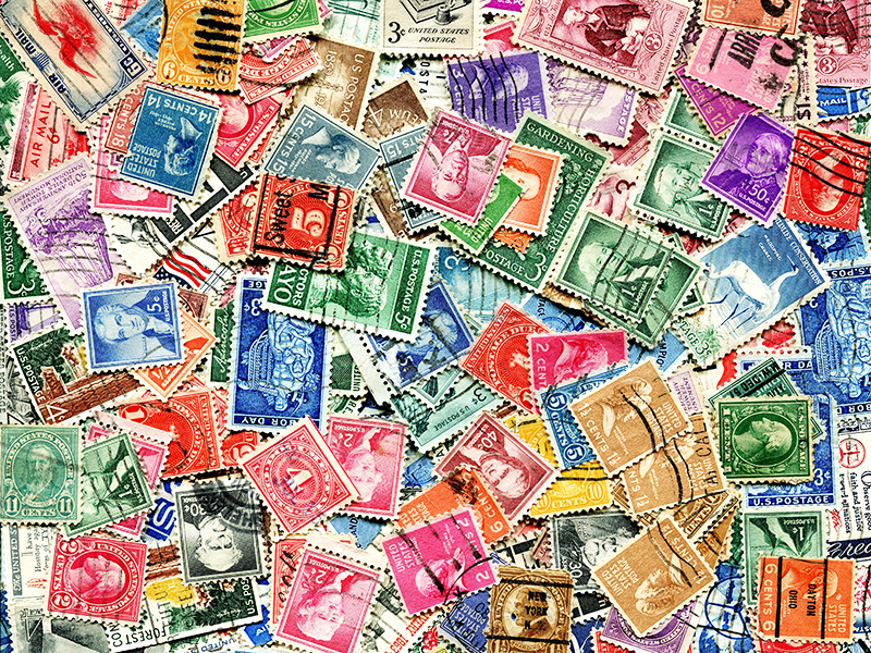 A collection of United States postage stamps